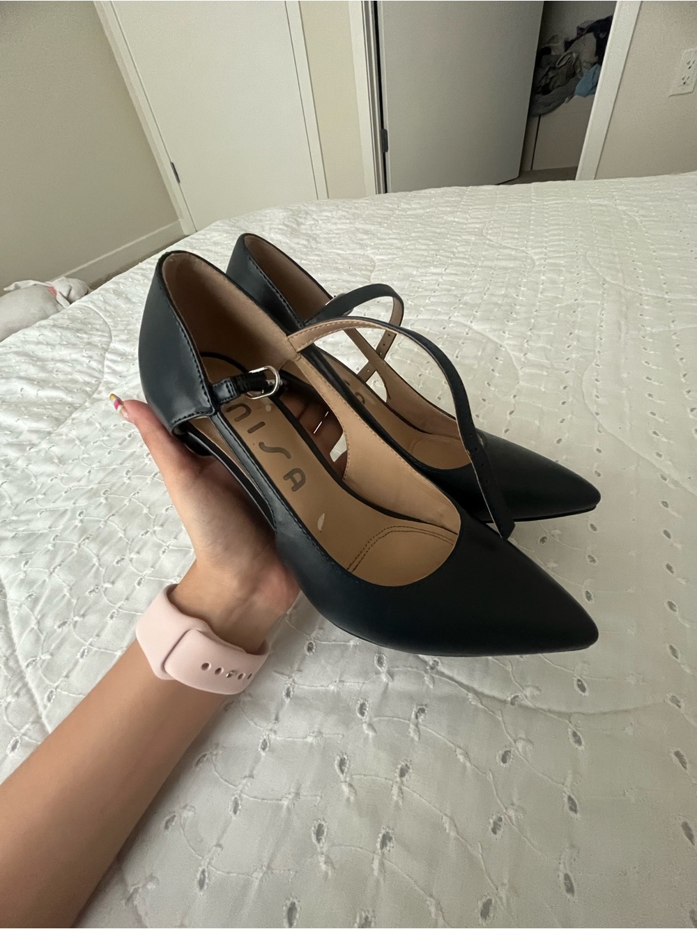 Dark blue Pointed Mary Jane Pumps